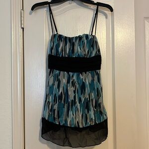 Blue Spaghetti Strap Blouse